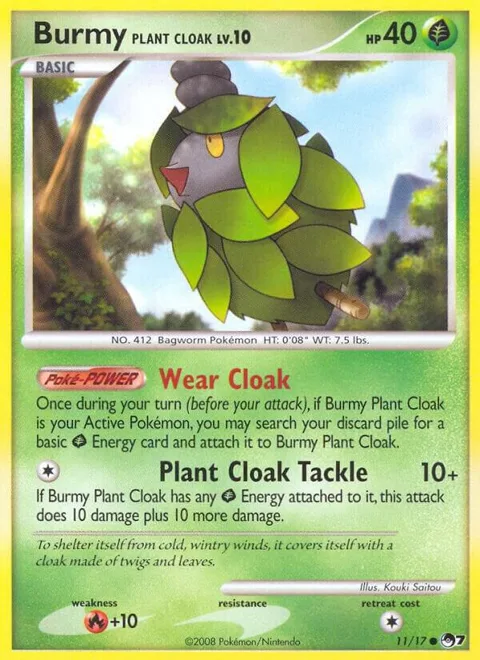 Burmy Plant Cloak #011/017 Pokémon card from POP Series 7