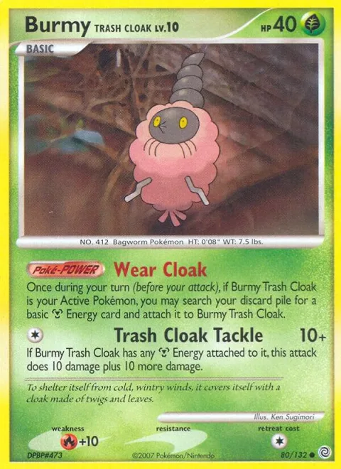 Burmy Trash Cloak #80/132 Reverse Holofoil Pokémon card from Secret Wonders