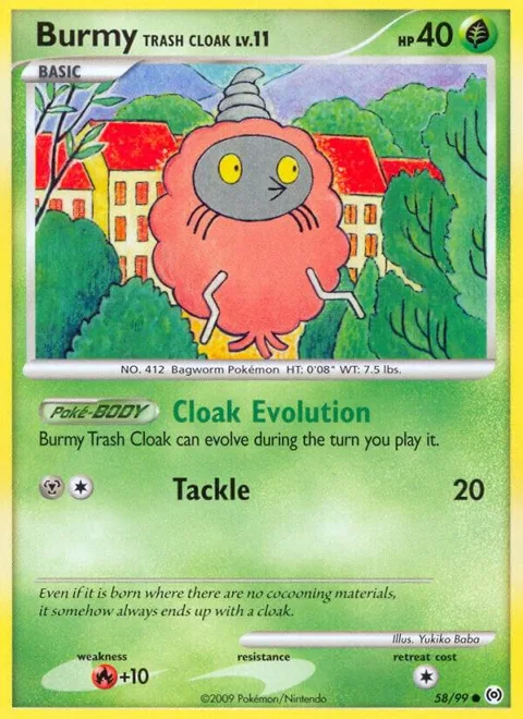Burmy Trash Cloak #58/99 Reverse Holofoil Pokémon card from Arceus