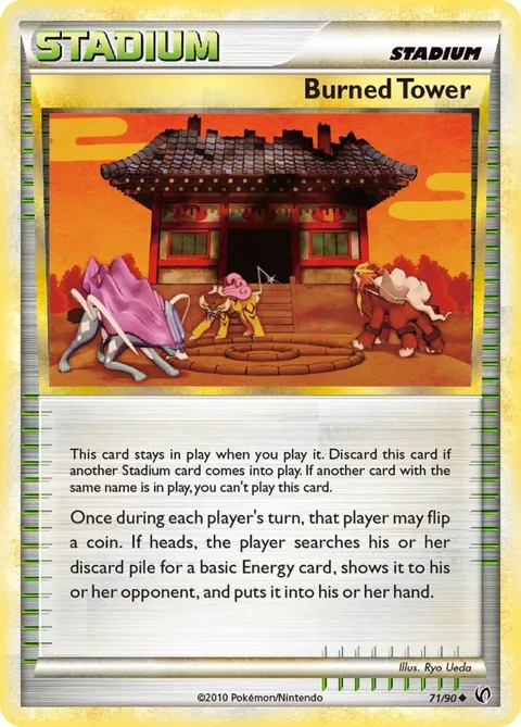 Burned Tower #71/90 Reverse Holofoil Pokémon card from Undaunted