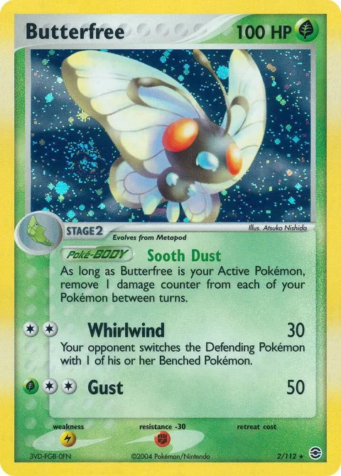Butterfree #2/112 Reverse Holofoil Pokémon card from EX FireRed & LeafGreen