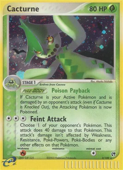 Cacturne #2/100 Reverse Holofoil Pokémon card from EX Sandstorm