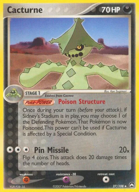 Cacturne #27/108 Reverse Holofoil Pokémon card from EX Power Keepers