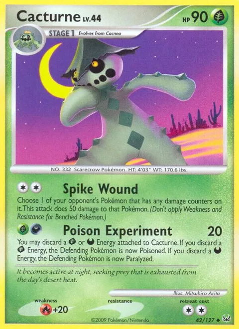 Cacturne #42/127 Pokémon card from Platinum