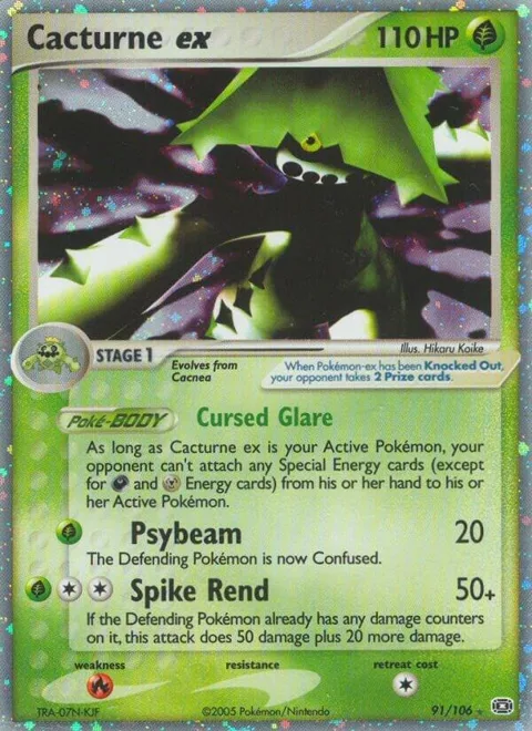 Cacturne ex #91/106 Holofoil Pokémon card from EX Emerald