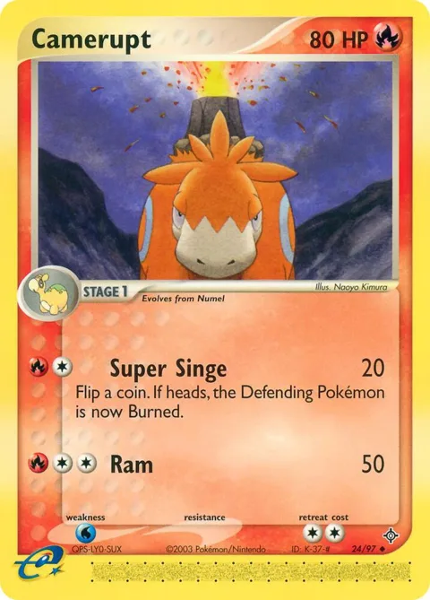 Camerupt #24/97 Pokémon card from EX Dragon