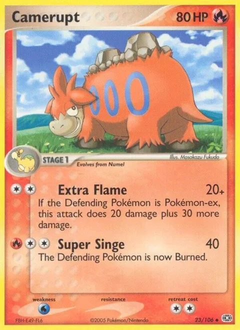 Camerupt #23/106 Pokémon card from EX Emerald