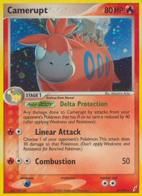 Camerupt #3/100 Reverse Holofoil Pokémon card from EX Crystal Guardians