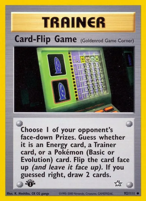 Card-Flip Game Goldenrod Game Corner #092/111 Unlimited Pokémon card from Neo Genesis
