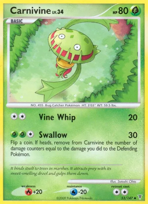 Carnivine #53 Pokémon card from Supreme Victors