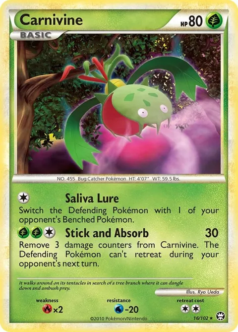 Carnivine #16/102 Pokémon card from Triumphant