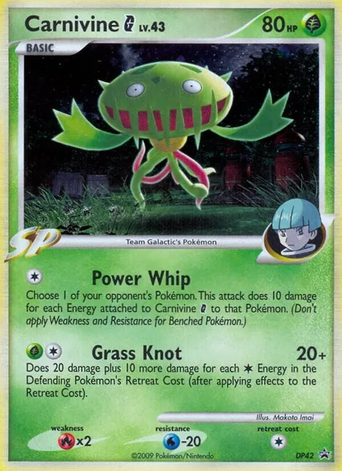 Carnivine G #DP42 Holofoil Pokémon card from Diamond and Pearl Promos
