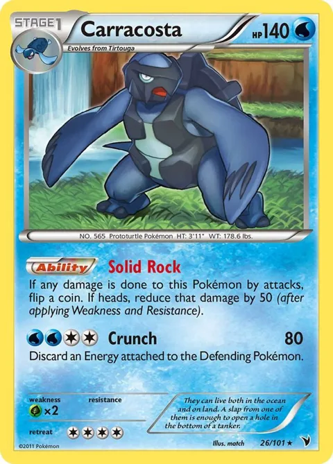 Carracosta #26/101 Reverse Holofoil Pokémon card from Noble Victories