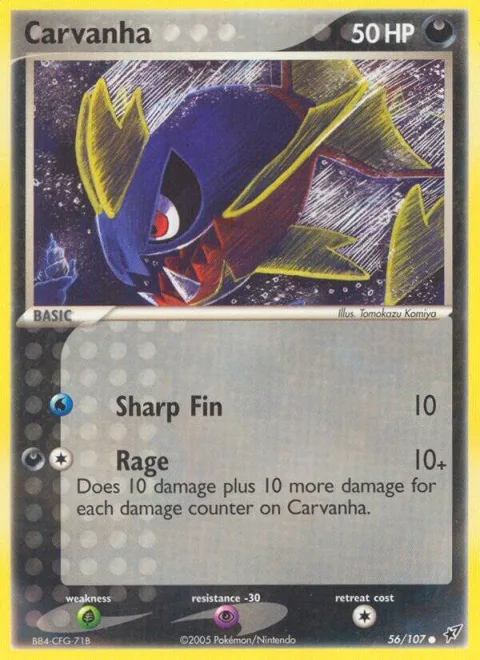 Carvanha #56/107 Pokémon card from EX Deoxys