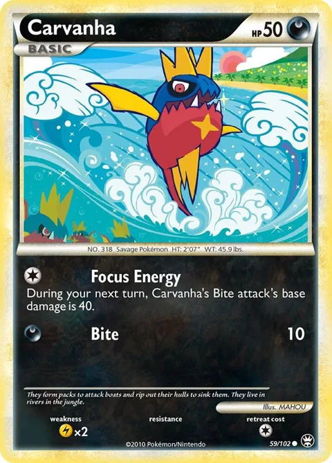 Carvanha #59/102 Reverse Holofoil Pokémon card from Triumphant