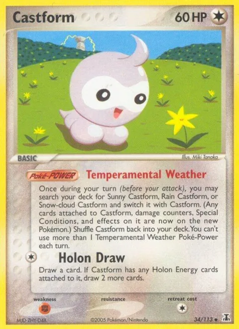 Castform #34/113 Reverse Holofoil Pokémon card from EX Delta Species