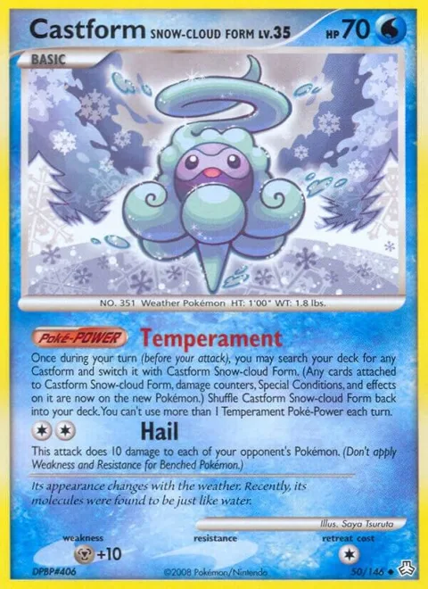 Castform Snow-Cloud Form #50/146 Reverse Holofoil Pokémon card from Legends Awakened