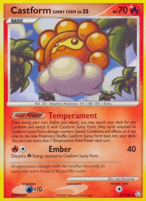 Castform Sunny Form #51/146 Pokémon card from Legends Awakened