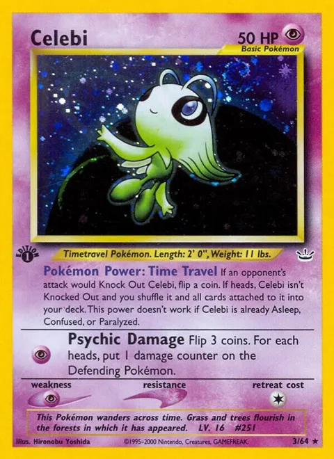 Celebi 3 #3/64 1st Edition Holofoil Pokémon card from Neo Revelation