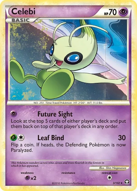 Celebi #3/102 Holofoil Pokémon card from Triumphant