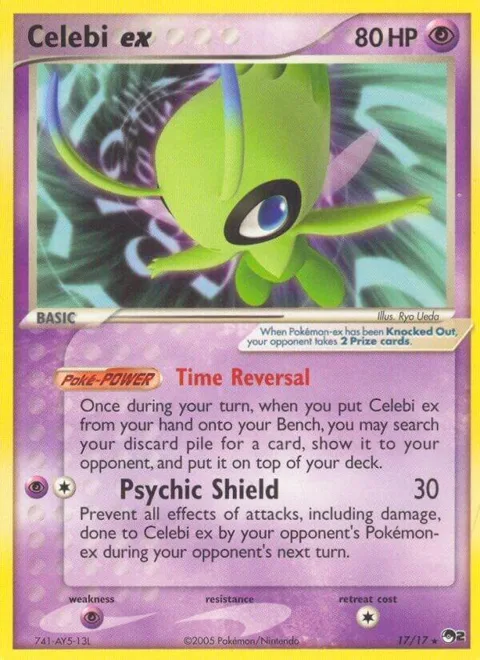 Celebi ex Non-Holo #017/017 Pokémon card from POP Series 2