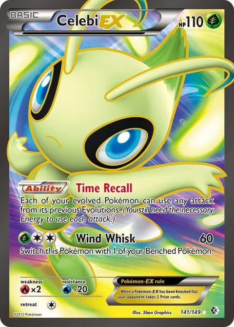 Celebi EX 141 Full Art #141/149 Holofoil Pokémon card from Boundaries Crossed