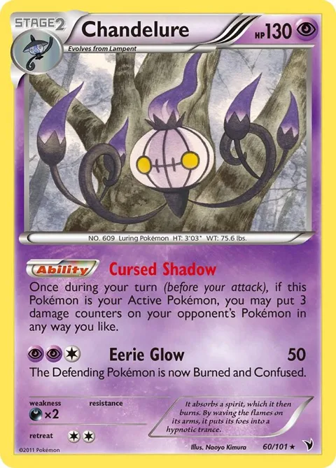 Chandelure #60/101 Reverse Holofoil Pokémon card from Noble Victories