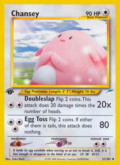 Chansey #031/105 Unlimited Pokémon card from Neo Destiny