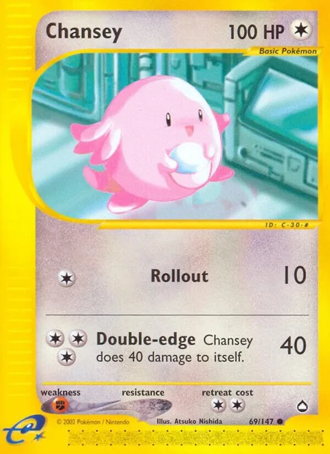 Chansey #069/147 Pokémon card from Aquapolis