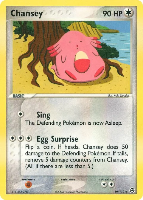 Chansey #19/112 Reverse Holofoil Pokémon card from EX FireRed & LeafGreen