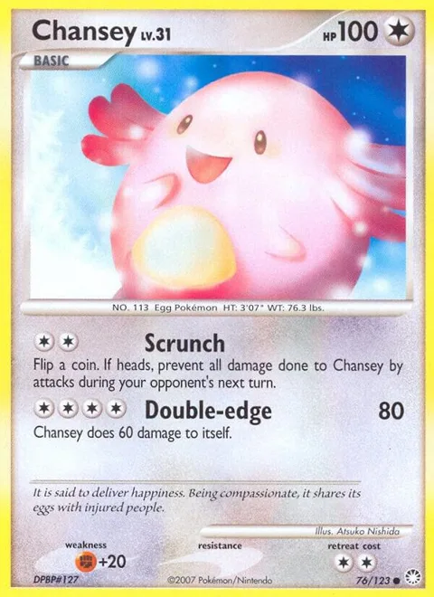 Chansey #76/123 Reverse Holofoil Pokémon card from Mysterious Treasures