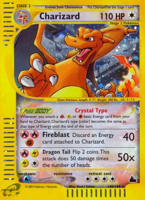 Charizard #146/144 Reverse Holofoil Pokémon card from Skyridge
