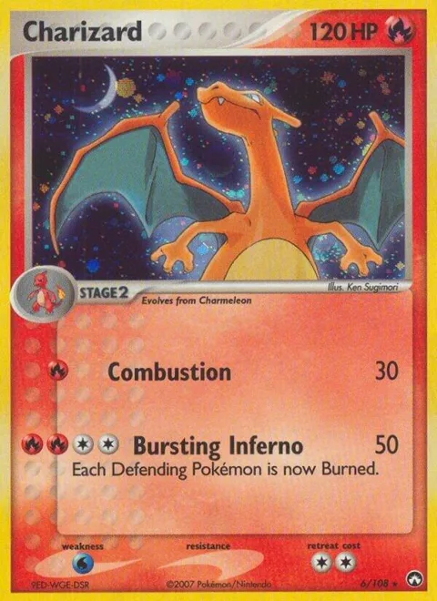 Charizard #6/108 Holofoil Pokémon card from EX Power Keepers