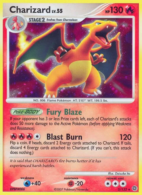 Charizard #3/132 Reverse Holofoil Pokémon card from Secret Wonders