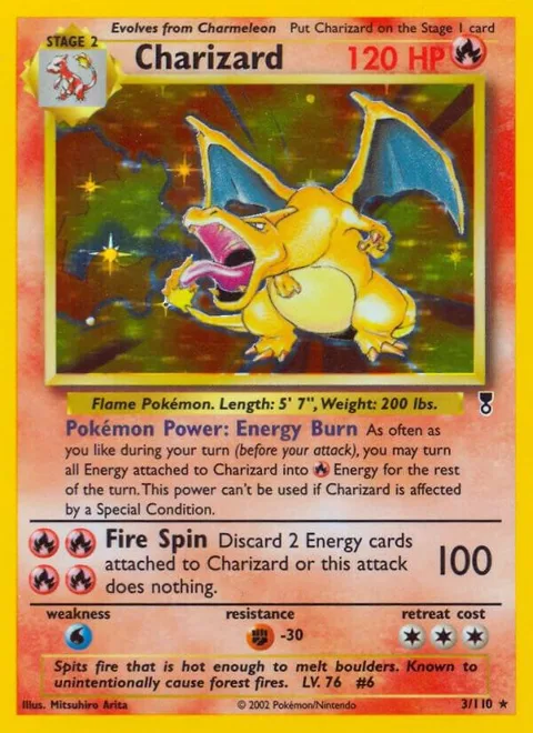 Charizard #003/110 Holofoil Pokémon card from Legendary Collection