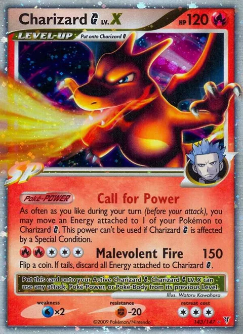 Charizard G Lv.X #143 Holofoil Pokémon card from Supreme Victors