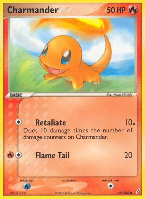 Charmander #48/100 Pokémon card from EX Crystal Guardians