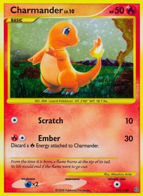 Charmander #101/100 Holofoil Pokémon card from Stormfront