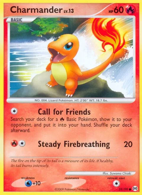Charmander #59/99 Pokémon card from Arceus