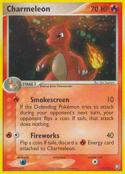Charmeleon #110/109 Holofoil Pokémon card from EX Team Rocket Returns