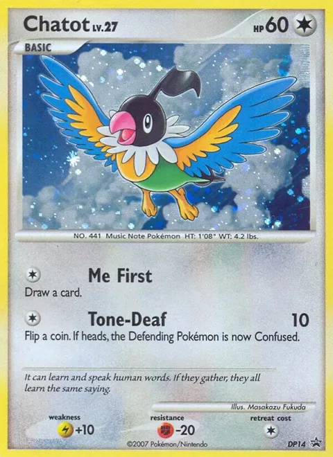 Chatot #DP14 Holofoil Pokémon card from Diamond and Pearl Promos