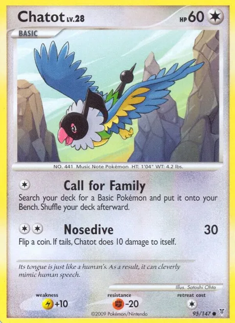 Chatot #95 Pokémon card from Supreme Victors