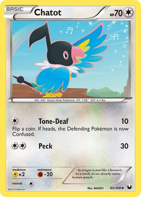 Chatot #85/108 Pokémon card from Dark Explorers