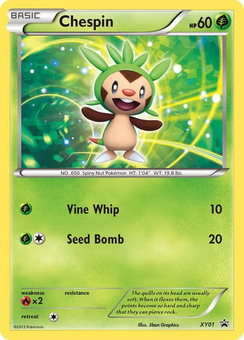 Chespin #XY01 Holofoil Pokémon card from XY Promos