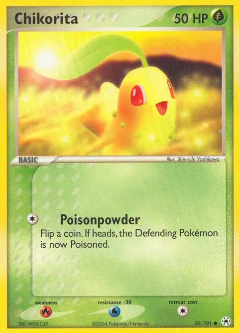 Chikorita #55/101 Reverse Holofoil Pokémon card from EX Hidden Legends