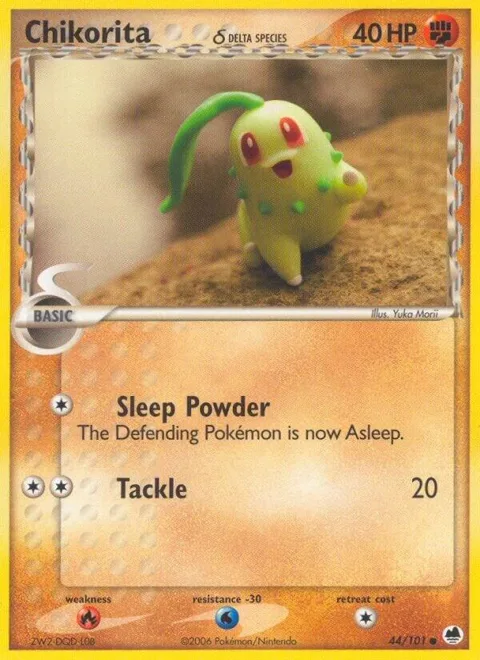 Chikorita Delta Species #44/101 Reverse Holofoil Pokémon card from EX Dragon Frontiers
