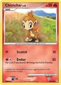 Chimchar #76/130 Reverse Holofoil Pokémon card from Diamond and Pearl