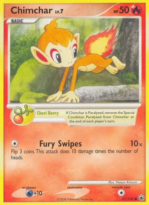 Chimchar 57 #57/100 Reverse Holofoil Pokémon card from Majestic Dawn