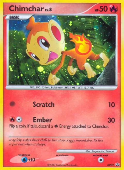 Chimchar #DP02 Holofoil Pokémon card from Diamond and Pearl Promos