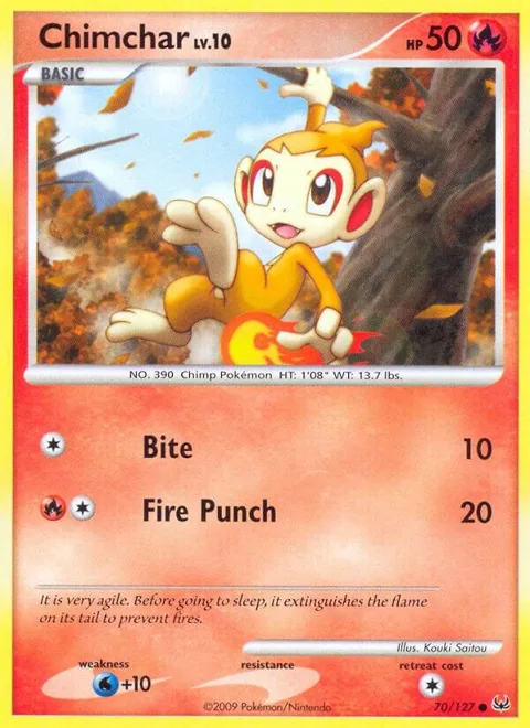 Chimchar #70/127 Pokémon card from Platinum